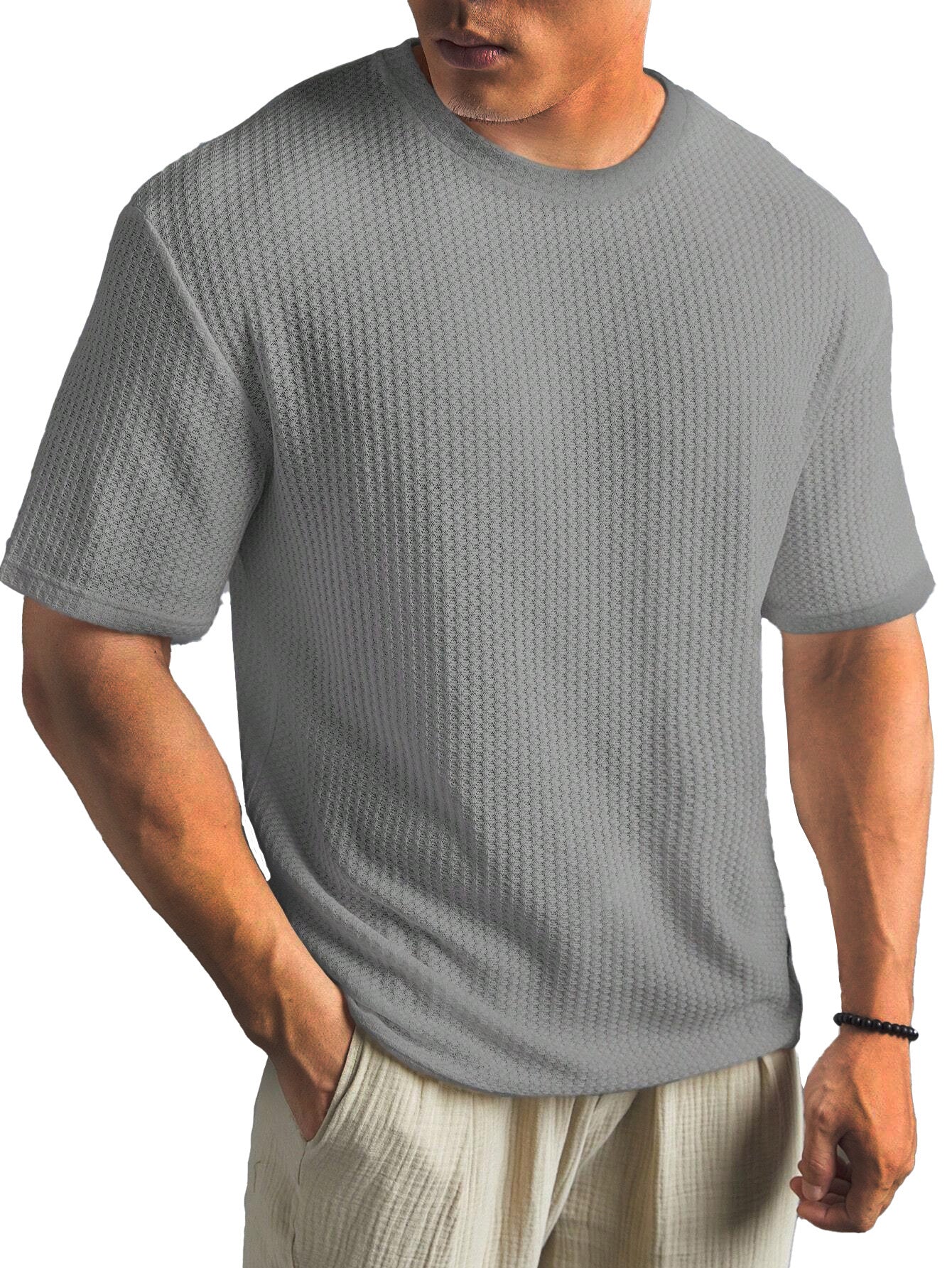 Casual Versatile Solid Color Men's Summer T-shirt